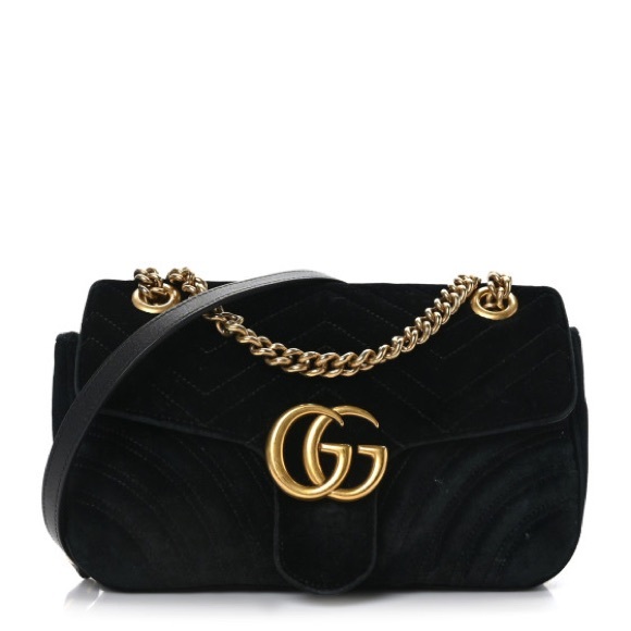 GUCCI Velvet GG Marmont Small Metelasse Shoulder Bag - Picture 2 of 10